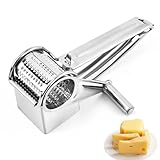 Käsereibe mit Kurbel, Praktische rotierende Küchenreibe Edelstahl für Parmesanreibe, Parmesanmühle, Mozzarella, Hartkäse, Geeignet für private und professionelle Küchen