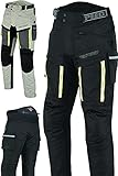 Texpeed Motorradhose Mit Protektoren Herren - Textil Wasserdicht Motorroller Motorrad Bikerin Mit Schutz Rüstung (EN 1621-1) - Sommer/Winter Schwarz - XL