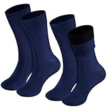 Shyyween 2 Paar wasserdichte Wintersocken, dicke beheizte Wollknöchelsocken für Damen und Herren, Wandern, Wandern, Outdoor-Aktivitäten bei kaltem und nassem Wetter