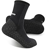 PAWHITS Neopren-Socken für Neoprenanzug 3 mm Thermosocken rutschfest für Herren und Damen zum Tauchen Schnorcheln Schwimmen Surfen Segeln Kajakfahren S Schwarz
