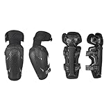 O'NEAL Ellenbogenprotektor PRO III Elbow Guard Black & 0251E-107 Pro II RL Knie Protektor Carbon Optik Schienbein MX MTB DH BMX Schutz, schwarz