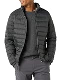 Amazon Essentials Herren Verstaubare, Leichte, Wasserabweisende Pufferjacke (Erhältlich In Big & Tall), Kohlegrau, XL