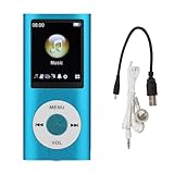 Bewinner MP3-Player/MP4-Player, Musikplayer Unterstützt Bis zu 64 GB TF-Karte, Digitaler 1,8-Zoll-LCD-Bildschirm, Tragbarer HiFi-Musikplayer mit Verlustfreiem Sound und Lautsprecher(Blau)