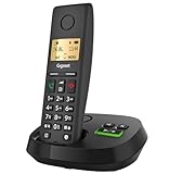 Gigaset Pure 220A - Schnurloses DECT-Telefon mit Anrufbeantworter - mit Call-Block-Taste und Freisprechfunktion - 80 Kontakten, anthrazit schwarz [Kompatibel in DE, IT, FR, NL, BE, Che, AUT]