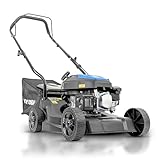 Hyundai Benzin-Rasenmäher, 40,6 cm Schnittbreite, 131 cc Motor, 35 l Fangsack und Heckauswurf, Handschieber, Black Edition
