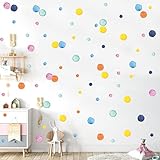 KAIRNE 246 Stück Wandtattoo Punkt,Bunt Wandtattoo Wandsticker,Aquarell Polka Dots Wandaufkleber,Tupfen Wandsticker für Mädchen Junge Schlafzimmer,Selbstklebend Kreise Pastell Stickers Babyzimmer Deko