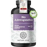 NATURE LOVE® Bio Ashwagandha - 240 Kapseln - Hochdosiert mit 1950mg je Tagesdosis - Hochwertiges indisches Ashwagandha - Laborgeprüft, vegan, in Deutschland produziert