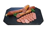 Schlackwurst geräuchert | Art Salami Wurst Knackwurst traditionell aus dem Räucherofen | Frisch Geräuchertes Schlacke Mettwurst ca. 750g