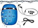 HiFi Sound Wasserdichter MP3 Player zum Schwimmen und Laufen, Unterwasser-Kopfhörer mit kurzem Kabel (3 Arten Ohrhörer), mit Shuffle Funktion