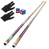 AKLOT Pool Queue, Pool Queues Satz von 2 Pool 58' Queue Sticks Pool Cue Erwachsene Kanadischer Ahornholz Pool Cues für Professionelle Billardspieler