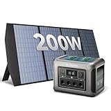 ALLPOWERS Solargenerator R1500 mit 200W Solarpanel, LiFePO4 Akku, 1800W Solargenerator mit 100W USB-C/Kabelloses Laden Ausgang, LFP Powerstation für Outdoor, Camping, Stromreserve, RV