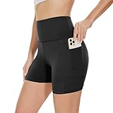 Gayhay Radlerhose Damen Kurze Shorts Sporthose Leggings Blickdicht High Waist Shorts Hotpants Sommerhose für Yoga Schwarze,S-M