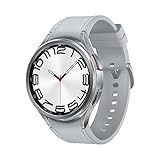 Samsung Galaxy Watch6 Classic Smartwatch, Gesundheitsfunktionen, Fitness Tracker, Schnell ladender Akku, LTE Smartwatch, 47 mm, Silber, Inkl. 36 Monate Herstellergarantie [Exklusiv bei Amazon]