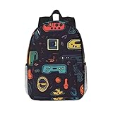 HCBPWVQA Rucksack für Damen und Herren, leicht, lässiger Tagesrucksack, Laptop-Rucksack, 38,1 cm (15 Zoll), Schwarz , One size