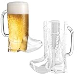 SilverChry Cowboy Stiefel Bier Plastikbecher, 17 cm Höhe, 12,7 cm Breite, mit Griff