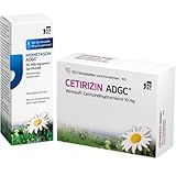CETIRIZIN-ADGC 100 Stück & MOMETASON-ADGC 18g - Allergie-Tablette mit schneller und langanhaltender Wirkung und Heuschnupfenspray zur Linderung von Symptomen wie verstopfter, laufender Nase und Niesen