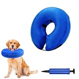 Maxentico Halskrause Hund, Halskrausen für Hunde, Abnehmbare und Tragbare Schutzkragen Hund, Hundekragen, Halskrause Aufblasbar Hund für Genesung Nach Operationen Oder Wunden für Haustiere(Blau M)