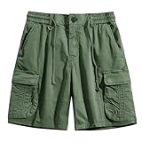 DENGJIAMY Cargo-Shorts für Herren, modisch, Übergröße, Outdoor-Sport, Wandern, Shorts mit mehreren Taschen, trendige taktische Arbeitsshorts, Sommerhose für Herren, Z11 Grün, 4XL