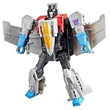 Transformers Cyberworld Cyber Changers Starscream, 10 cm große Action-Figur mit 4 Schritten zur Verwandlung zum Jet-Fahrzeug, Superheld für lustige für Kinder ab 6 Jahren