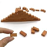 DHER Mini Ziegelsteine - 50 Stück Miniatur Ziegel für Sandkasten, Puppenhaus & Garten Dekoration