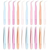 WOLMIK 20 Stück Pinzette Kunststoff, Antistatische Plastik Pinzette Set, Vielseitige und praktische Pinzette Basteln - für Elektronik, Schmuckherstellung, Modellbau