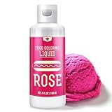 Lebensmittelfarbe - 240ml Flüssige Lebensmittel Farben zum Backen, Kuchen Dekorieren, Zuckerguss, Kekse und Macaron - Zuckerfrei Food Coloring für Getränken, Osterei, Seifen und Basteln (Rose)