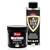 BBQ-Toro Dutch Oven Pflege Set mit DOPFWUNDER Pflegepaste 250 ml und DOPFHELD Pflegeöl 250 ml | Pflege von Gusseisen Grillzubehör | Einbrennpaste auch für Grillrost, Grillplatte, Grillpfanne und mehr