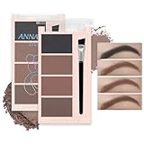 4 Farben Augenbrauenpuder Palette - Wasserfeste Mittelbraune Augenbrauen Puder Make-Up Palette - Langanhaltende Natürlicher Look Brauenpuder Palette Mit Pinsel, Perfekt Für Frauen Mädchen