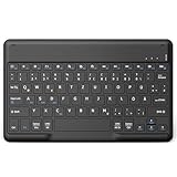 EasyAcc Deutsche Bluetooth Tastatur Kompatibel mit Windows/Android/iOS Tablet (iPad A16 11/10.2/10.9, iPad Pro/Air), Wiederaufladbar, Tragbare Kabellose, Ultra-dünn, Schwarz