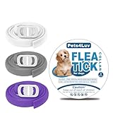 Pets4Luv Floh- und Zeckenhalsband für Hunde, Flohhalsband für Hunde, 24 Monate Schutz, Einheitsgröße für alle Hunde, verstellbar und wasserdicht, 3 Stück