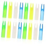 PEPLAYTAL 20 Stück Teiliges Nocken Innendurchmesser aus Hochwertigem Kunststoff Leichte Pfeilnocken in Transparent Blau Grün Weiß und Gelb für Outdoor Bogenschießen und Jagd Zubehör