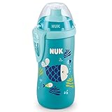 NUK Junior Cup Trinkflasche mit Chamäleon-Effekt | 18+ Monate | mit Farbwechsel | auslaufsicherer Trinklernbecher mit Push-Pull-Trinksauger | Clip & Schutzkappe | BPA-frei | 300 ml | blau