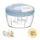 Zwiebelschneider Manuell Gemüsehobel Knoblauchschneider 5-Sekunden Mini Zerkleinerer Multizerkleinerer für Gemüse Obst Zwiebeln Nüsse Knoblauch Babynahrung 200ml Farbe Zufällig