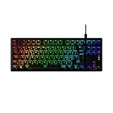 HyperX Alloy Origins Core PBT – Mechanische TKL Gaming-Tastatur Red Switches, RGB-Beleuchtung, PBT-Keycaps, abnehmbares USB-C-Kabel, Aluminium-Gehäuse, deutsches QWERTZ-Layout, Schwarz