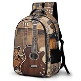 JTREWBV Lässiger Rucksack für Damen und Herren, Kollektion Gitarren-Druck, Reiserucksack, leicht, Handgepäck-Rucksäcke für Business, Strand, Wandern, Camping