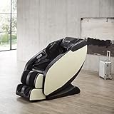 WELCON Massagesessel Prestige II in schwarz weiß - 3D Massagesessel für zuhause mit Zero Gravity, Wärmefunktion und 6 Automatikprogrammen