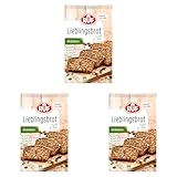 RUF Lieblingsbrot Kürbiskern, Brot-Backmischung, Brotmischung, Brotteig-Mischung, für Brot wie vom Bäcker, glutenfrei, ohne Mehl und Hefe, 1 x 600g (Packung mit 3)