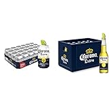 Corona Extra Premium Lager Dosenbier, EINWEG, Internationales Lager Bier (24 X 0.33 l) & Extra Premium Lager Flaschenbier, MEHRWEG im Kasten, Internationales Lager Bier, (24 x 0.355 l)