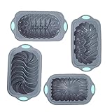 Silikon-Brotform zum Backen, Antihaft-Backform, 4 Stück, wiederverwendbar, für Kuchen, Fleischkuchen, hausgemachte Brownies für Geburtstage, Hochzeiten und Reuni