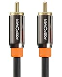 FosPower 1m Koaxialkabel Cinch RCA Digital Audio, 24K Vergoldeter Stecker, Cinch auf Klinke 3,5mm, Für Heimkino 5.1, HDTV, Soundbar, Subwoofer