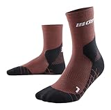 CEP - HIKING LIGHT MERINO MID CUT SOCKS REDESIGN für Damen | Bessere Stabilität dank Wandersocken mit Kompression | Trekkingsocken für leichte Beine in braun | Größe IV | L