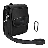 KIWIFOTOS Kleine Kameratasche mit Karabiner Schultergurt, Schutztasche Kompatibel mit Sony ZV1 ZV1II ZV1F RX100 Series, Ricoh GRIV GRIIIx GRIII GRII Olympus TG Mini Camera Tasche Bag 13 x 8 x 5cm