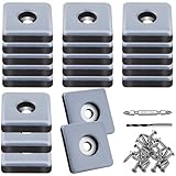 TXErfolg Teflongleiter zum Schrauben 20 Stück 25mm Teflongleiter Quadratisch Möbelgleiter mit 20 Edelstahlschrauben 2 Bohrer Bodengleiter Möbelgleiter-Set Effektiver Schutz Ihrer Möbel Stühle Böden