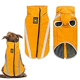 Hund Wintermantel, Hunde Wintermantel Wasserdicht, Mit Fleece gefütterte Hundejacke für kleine, mittelgroße Hunde den Winter und kaltes Wetter Winddichte extraweiche Hundeweste (3XL, gelb)