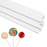 CEXUN 30 Stück Cake Pop Stiele, 10cm*3.5mm Cakepop Stiel, Cake Pops Stiele, Stiel Papier für Cakepops, Lollipop Sticks, Lolli Stiele, Zur Herstellung von Lutschern, Kuchen, Desserts(Weiß)