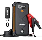 ACMOUNT 6000A Starthilfe Powerbank, Booster Auto Starthilfe für (Bis Zu 10L Benzin/8L Diesel),12V PKW Jump Starter Powerbank Batterie Booster mit LCD-Display, LED, Starthilfekabel, USB & Kompass