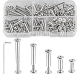 56 Sets M4 Möbelschrauben mit Hülse, Hülsenschrauben, Möbelverbinder Schrankverbinder, Edelstahl Möbel Verbindungsschrauben für Möbel Holzbrettern Schränken Möbelverbinder Schrauben