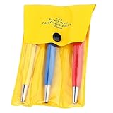 3pcs Glasfaserkratzbstift Set Professionelles Rostentfernungswerkzeug mit einziehbaren Borsten für Uhrenschmuck und Hobbyhandwerk 11 cm Länge 3 Farben
