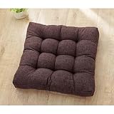 Verdickte, weiche Stuhlkissen für Esszimmer und Büro, runde/quadratische Baumwoll-Sitzpolster (10,2 cm, braun, 47 x 47 cm) – bequeme Gartenstuhl-Pads für Wohnzimmer