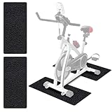 LOMUG Stoßfeste Bodenschutzmatte für Fitnessgeräte, 6 mm Dicke Rutschfeste Unterlegmatte Fitnessgerät, PVC Bodenmatte Unter Laufband Fahrradmatte Heimtrainer für Sportgeräte Home Gym, 2 Stück 28x70 cm